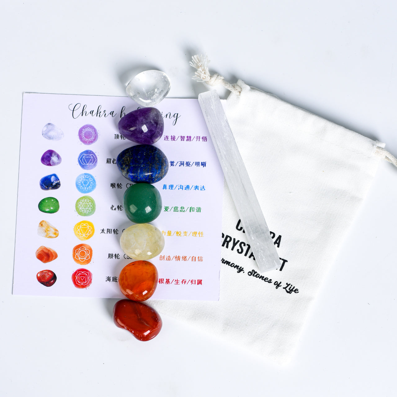 Seven Chakra Crystal Stone Set