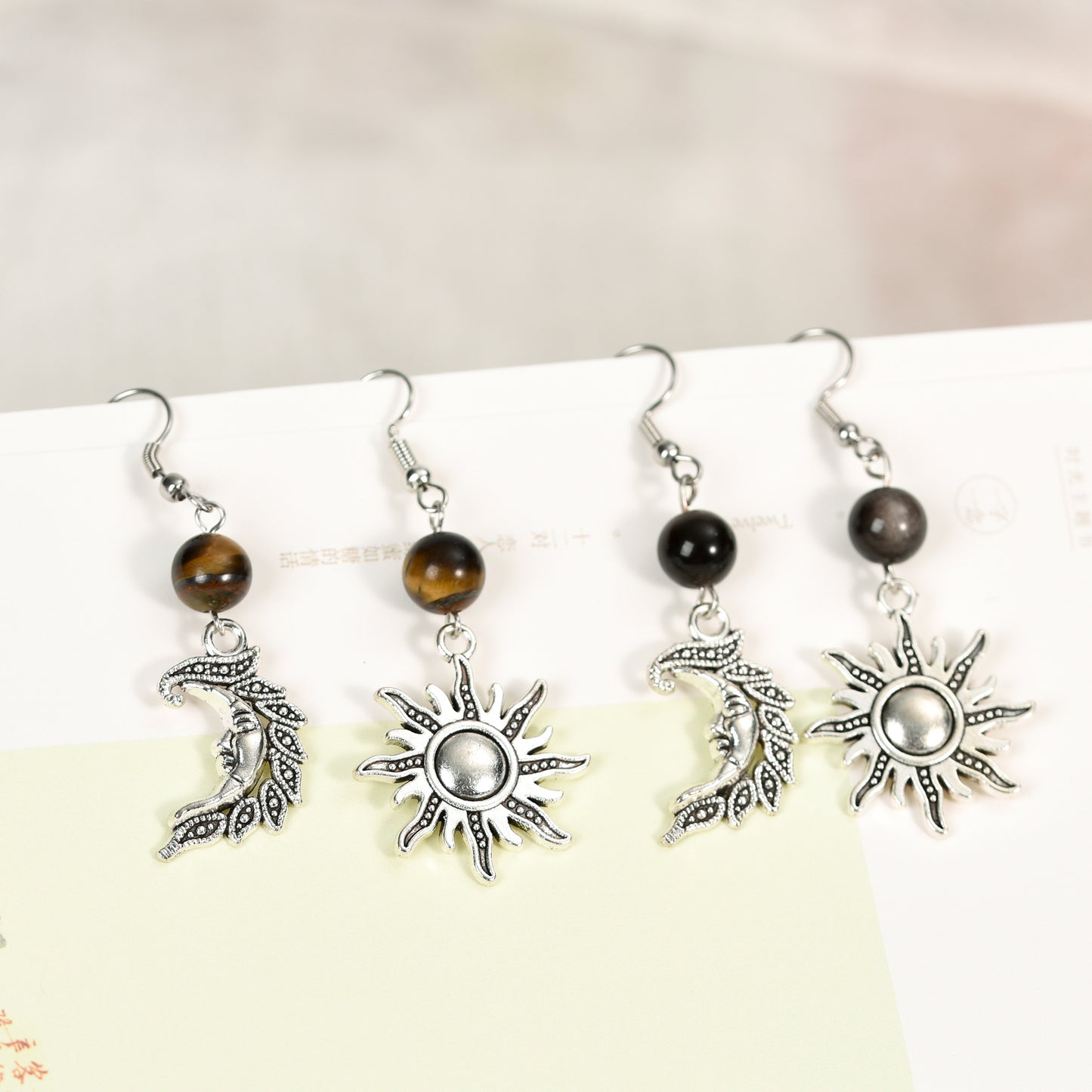 Solar & Lunar Gemstone Earrings