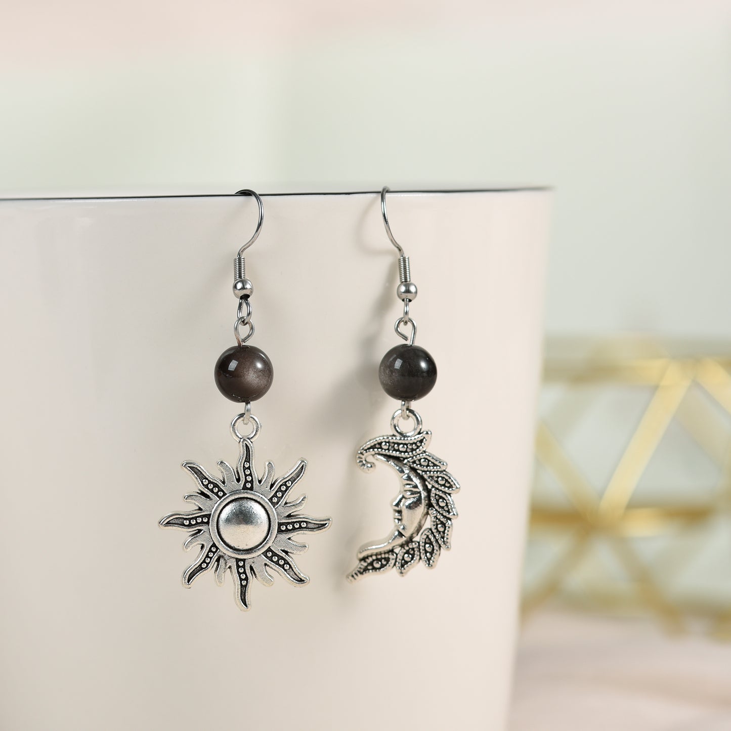 Solar & Lunar Gemstone Earrings