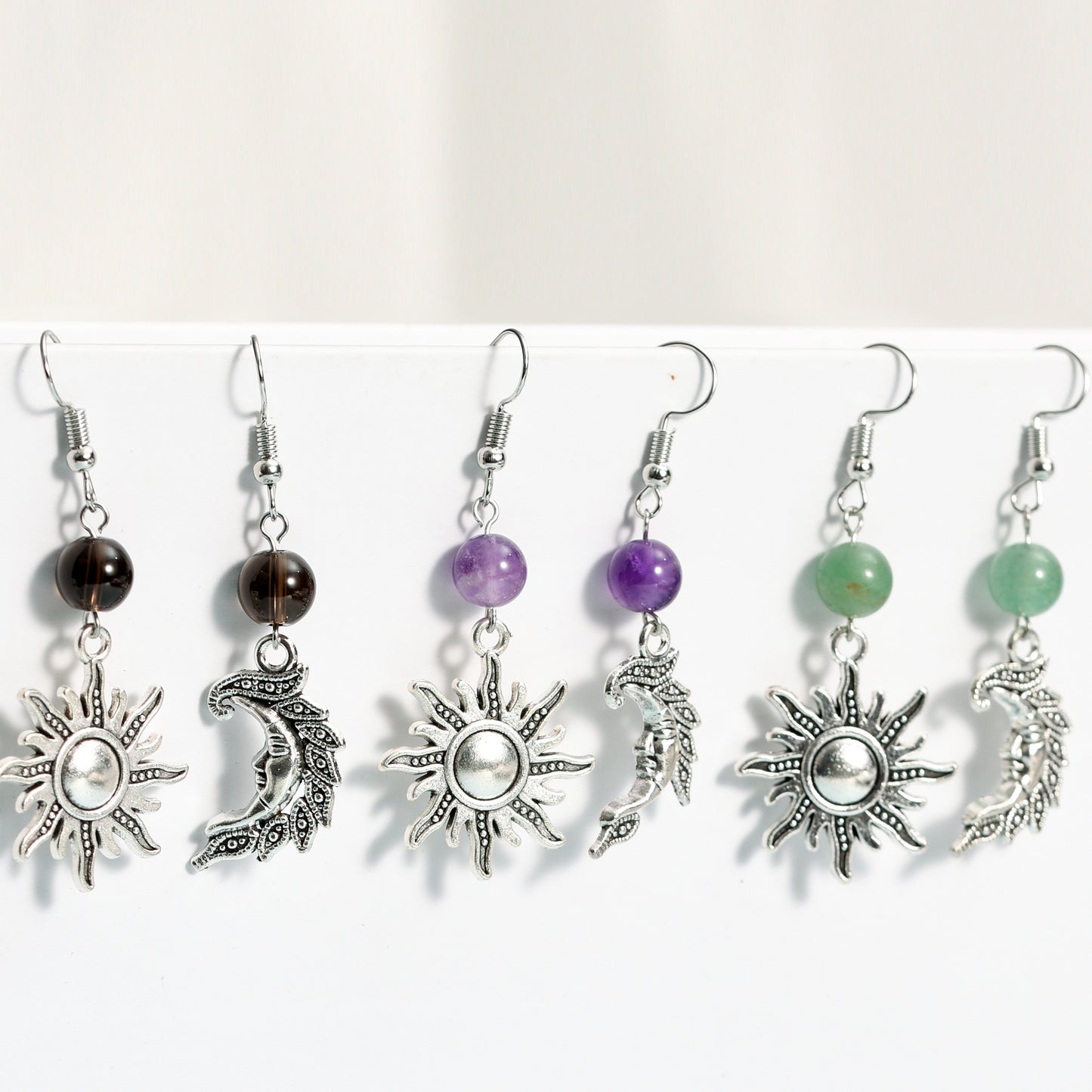 Solar & Lunar Gemstone Earrings