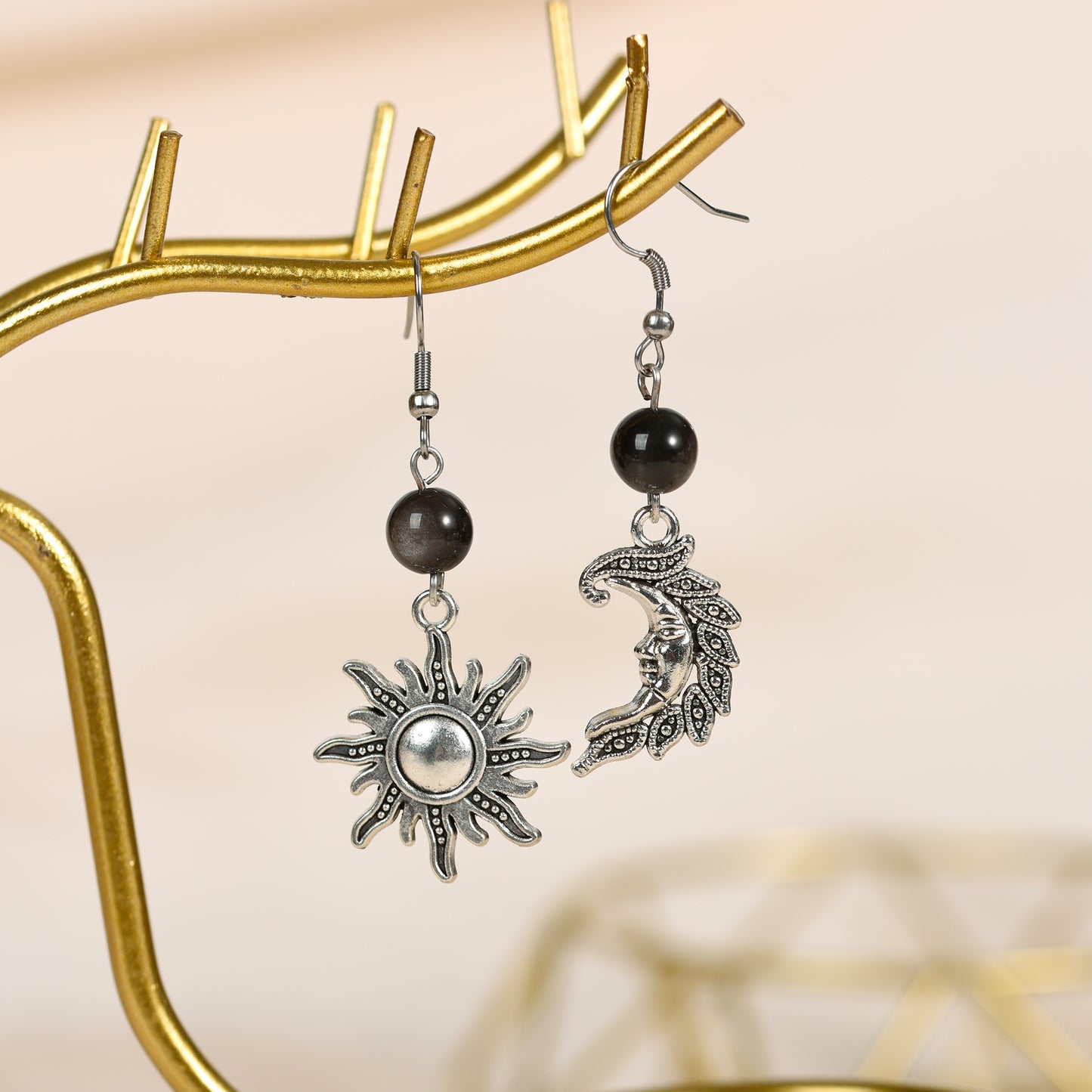 Solar & Lunar Gemstone Earrings