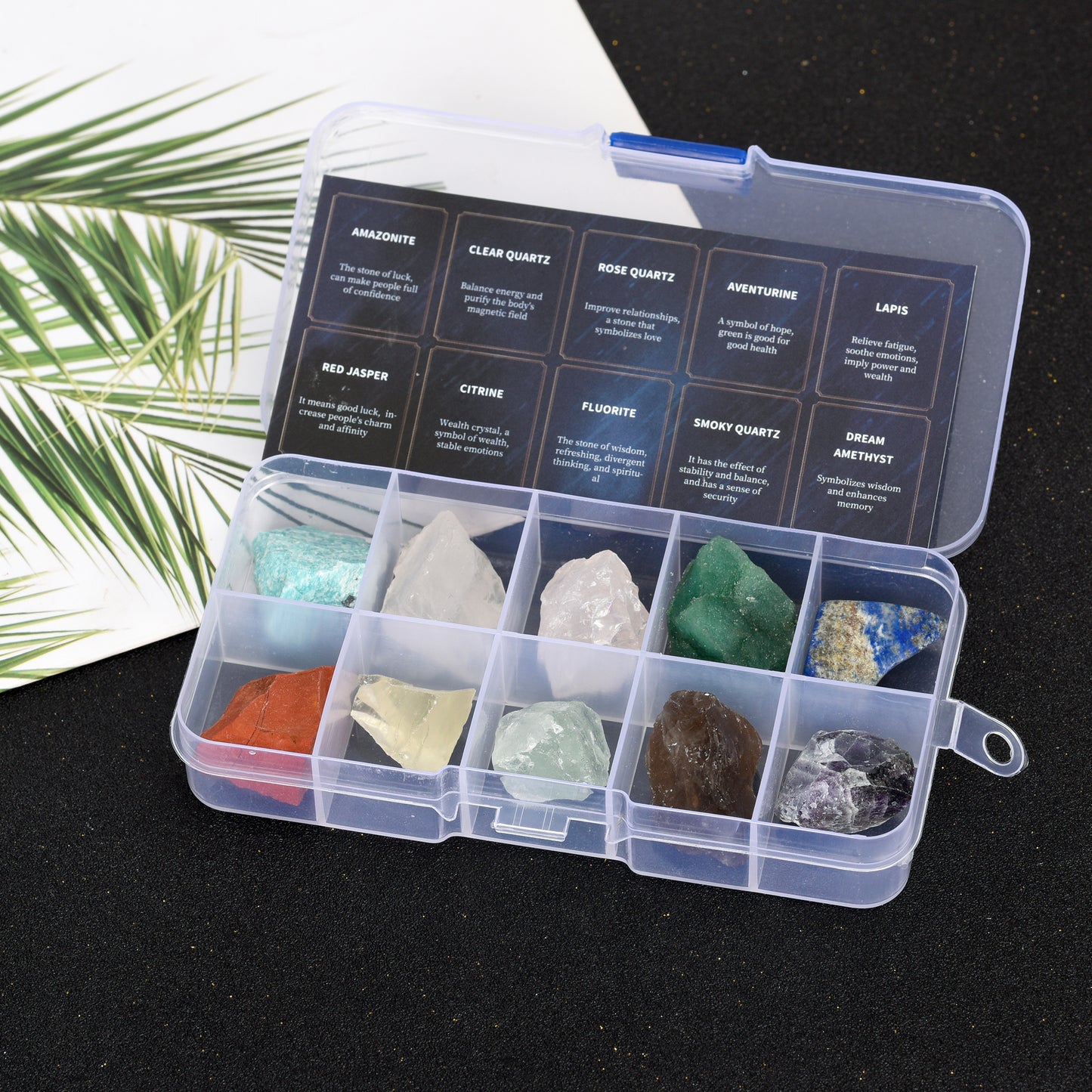 Mixed Gemstone Crystal Mineral Specimen Collection Kit