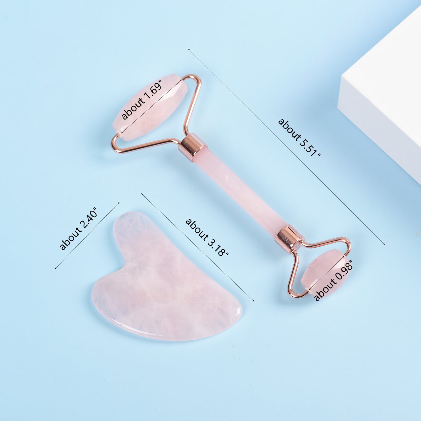 Natural Crystal Facial Massage Roller Beauty Set