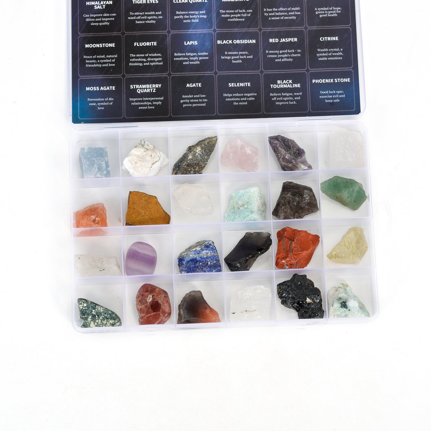 Mixed Gemstone Crystal Mineral Specimen Collection Kit